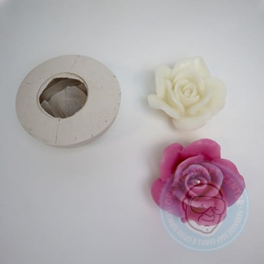 Silicone mold for candles Rose with open petals