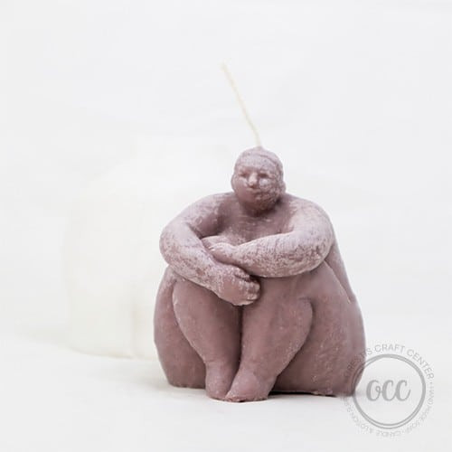 Sitting bathing lady