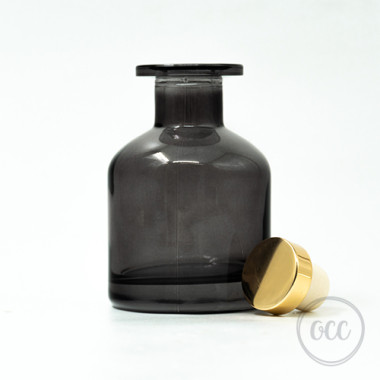 Black glass jar for reed...