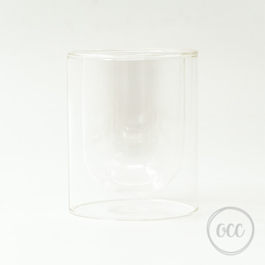 Double walled glass jar